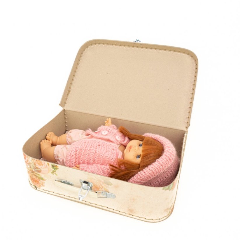 Pletený svetřík s čepičkou pro panenku 34 cm By Loli - Puffy - Old Pink