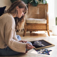 Třpytivá sada Sequin art vlk Kitfix - Blue premium 8+