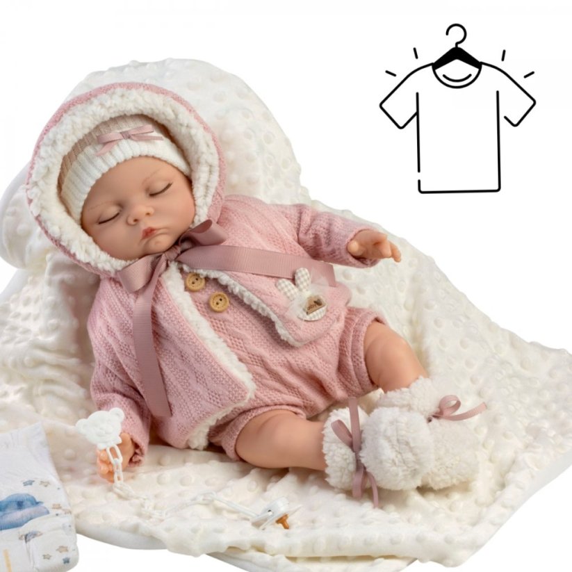 Oblečení pro panenku o velikosti 45cm De Cuna - Light pink set