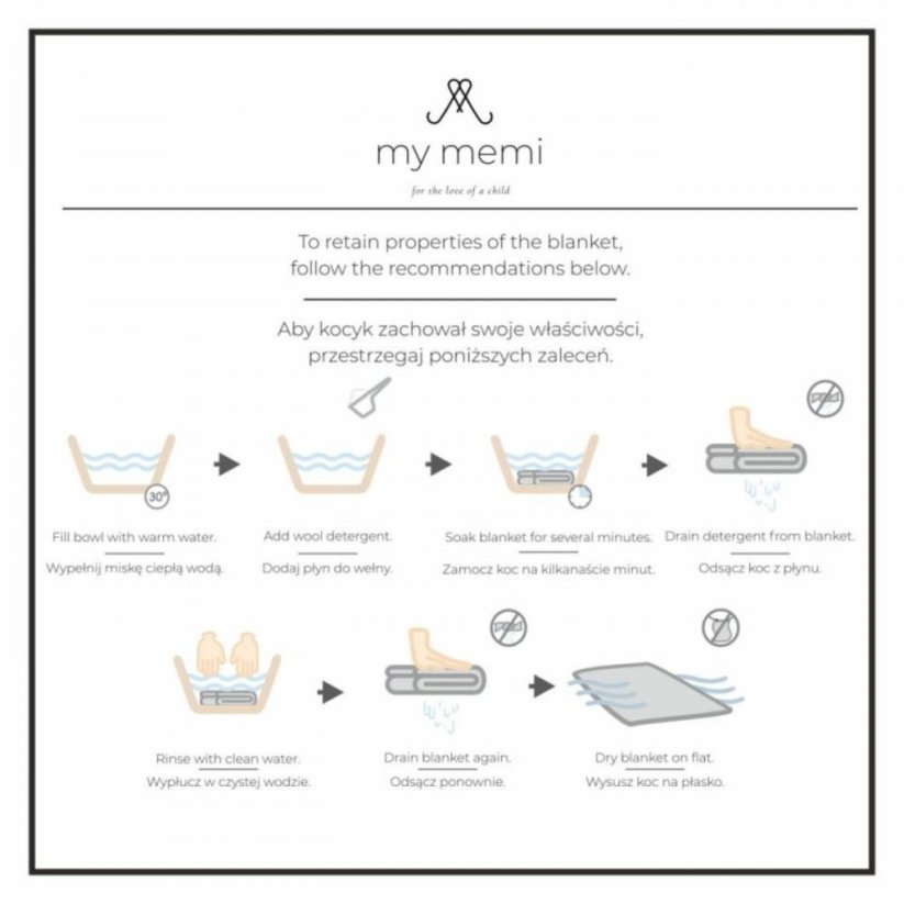 Deka ze 100% merino vlny My Memi - Pearl collection - Grey