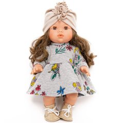 Šaty pro panenku 34 cm By Loli - Comfy - Grey flowers