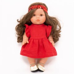 Šaty a čelenka pro panenku 34 cm By Loli - Fairy - Red