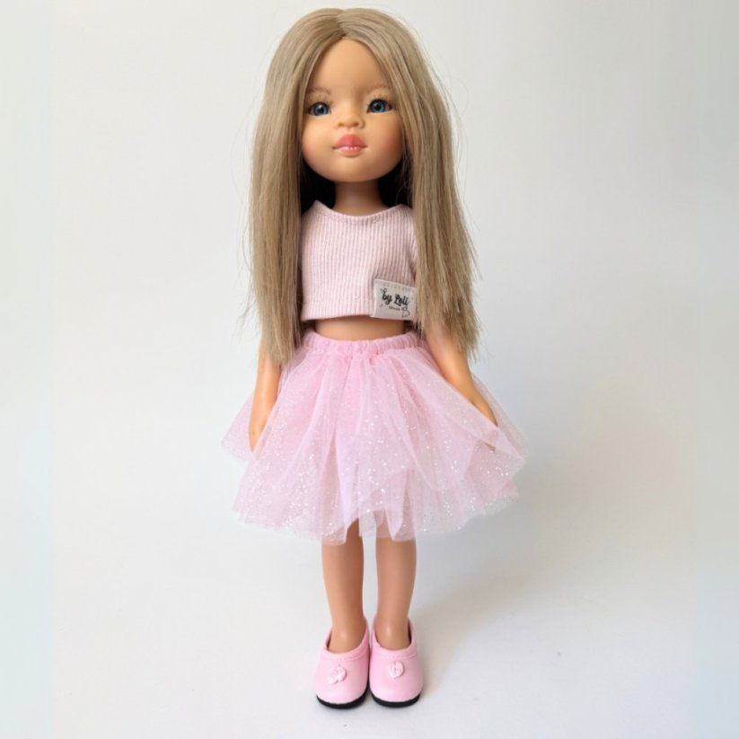 Set oblečení pro panenku Paola Reina a Minikane 32 cm By Loli - Crop tutu - Pink