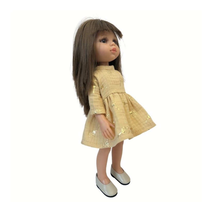 Šaty pro panenku Paola Reina a Minikane 32 cm By Loli - Classic - Beige Gold