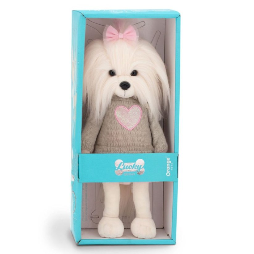 Plyšový pejsek maltézská fenka Lucky Doggy - Mimi Pink Hearth