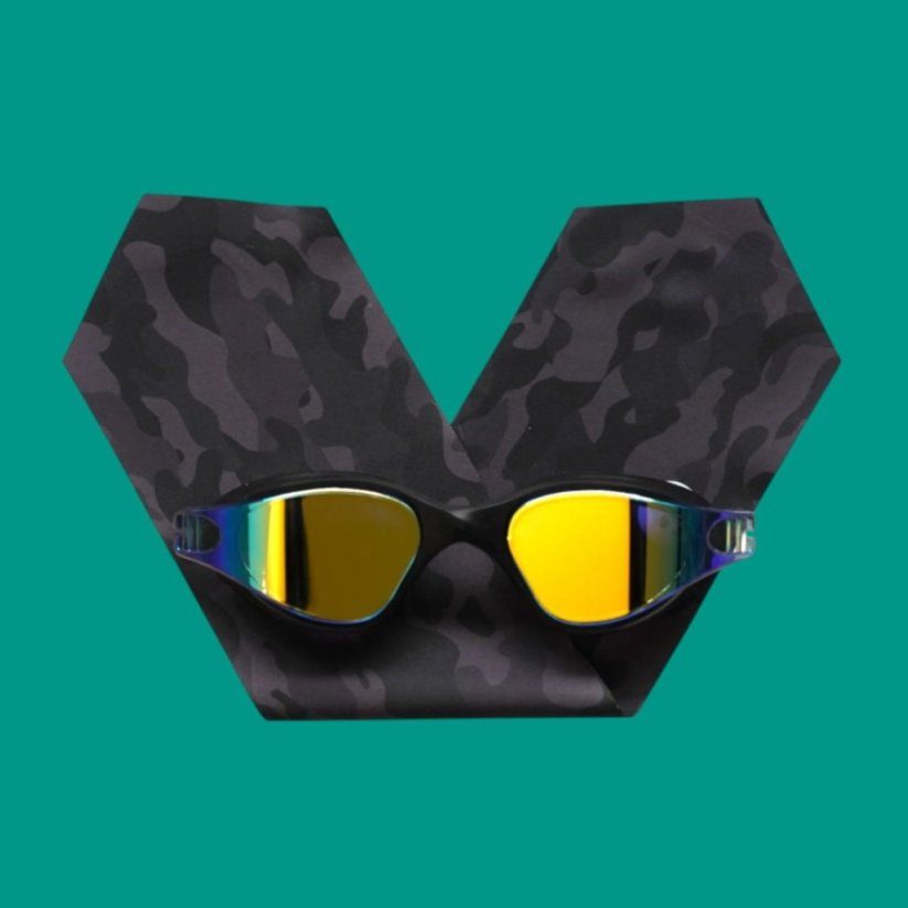 Plavecké brýle se šátkem 11 - 99let Waterplops - Black camouflage