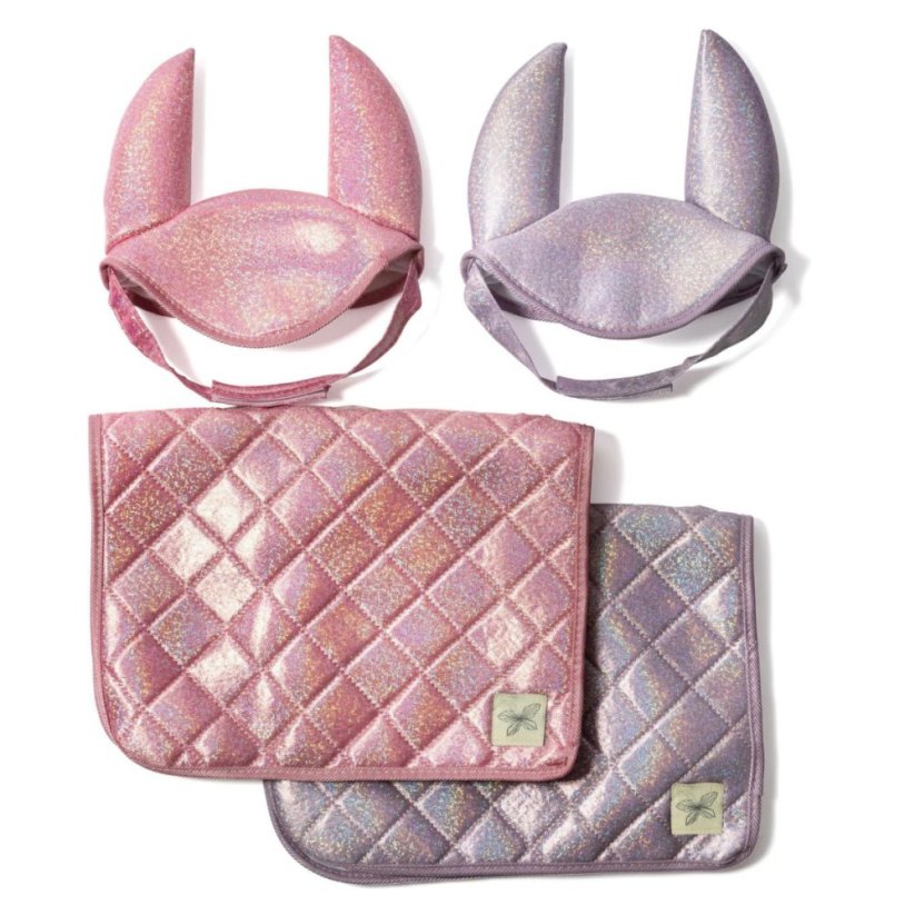 Čabraka s dekou na sedlo pro hobby horse koníka By Astrup - Purple Glitter