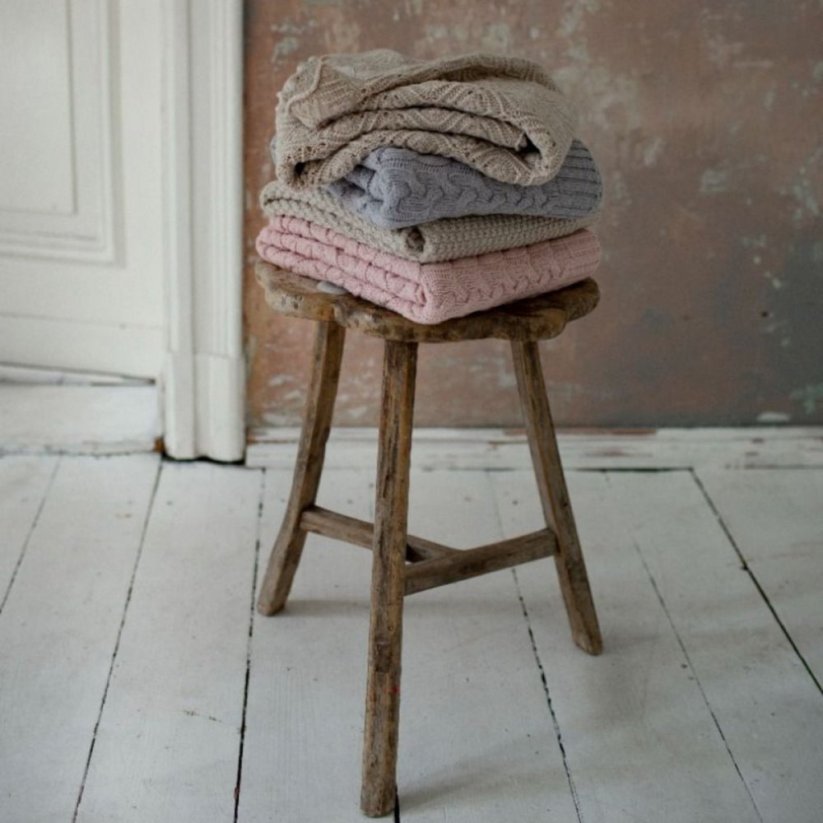 Deka ze 100% merino vlny My Memi - Wool Collection - Powder Pink