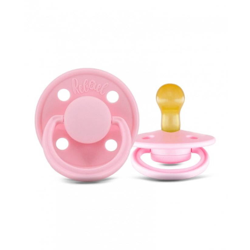 Dudlíky Rebael z přírodního kaučuku 2 ks - Sweet Pink/Champagne - 6-18 měsíců (velikost 2)