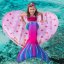 Kostým mořské panny Kuaki Mermaids - ocas, monofin ploutev a plavky - set 4 ks - Azul - M 10-12 let