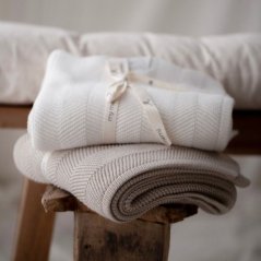 Bambusová deka My Memi - Light Beige fir