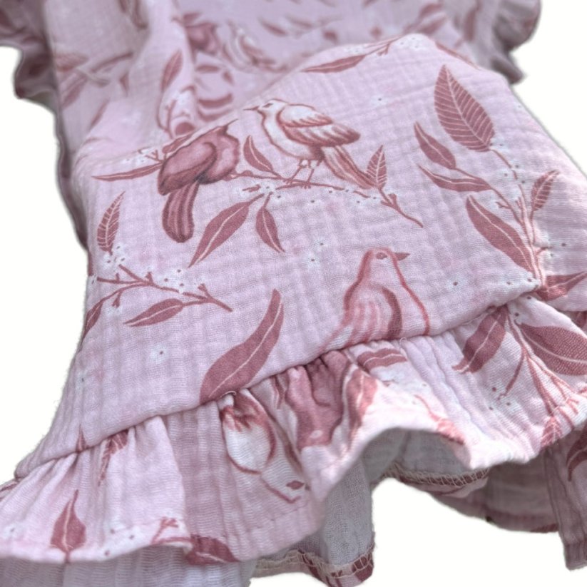 Dětské mušelínové plážové pončo By Loli - Frill Birds 60 x 60cm