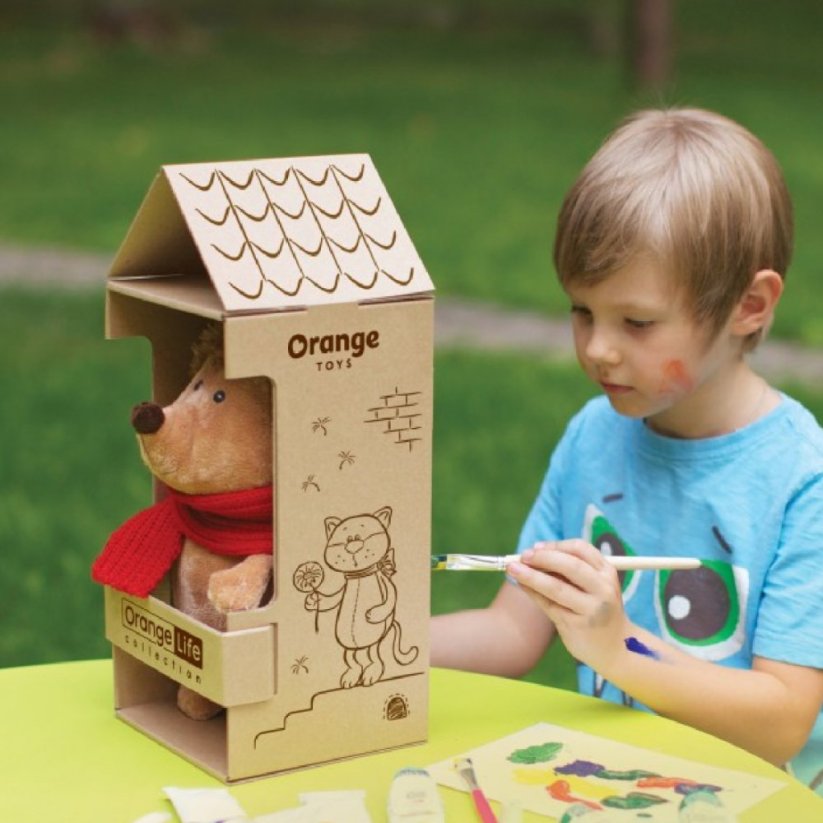 Plyšový ježek s vakem Orange toys 25 cm - Hedgehog with knapsack