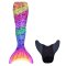 Kostým mořské panny Kuaki Mermaids - Mořský ocas a monofin ploutev - Rainbow - M 10-12 let