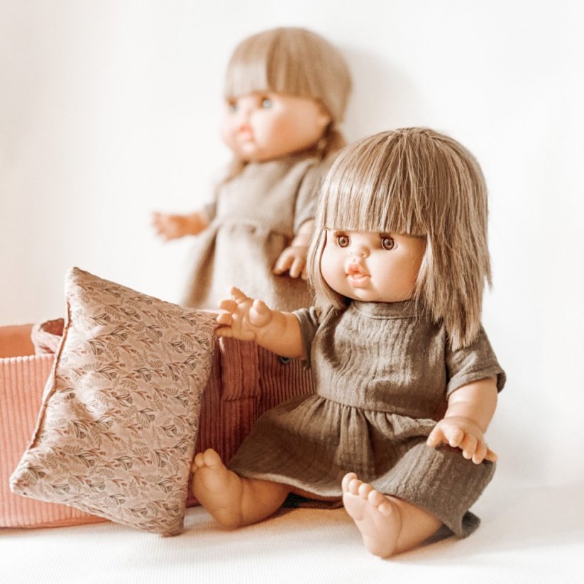 Šaty pro panenku 34 cm By Loli - Boho - Muslin Latte