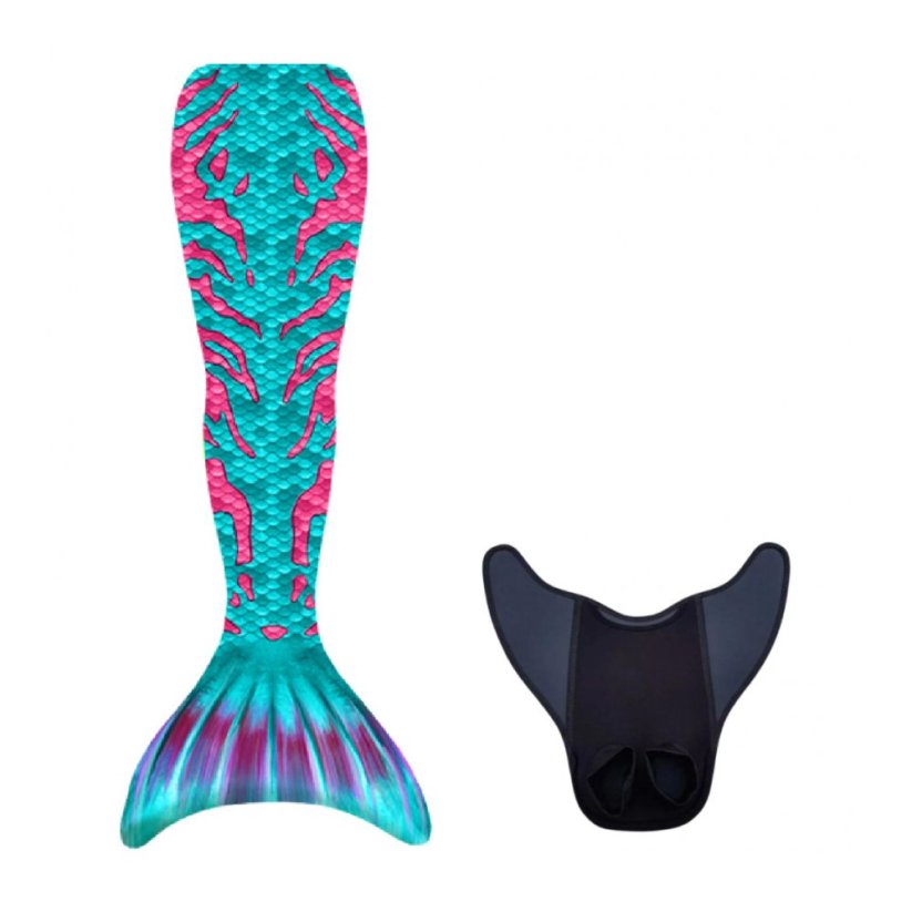 Kostým mořské panny Kuaki Mermaids - Mořský ocas a monofin ploutev - Aruba - XS 6-8 let
