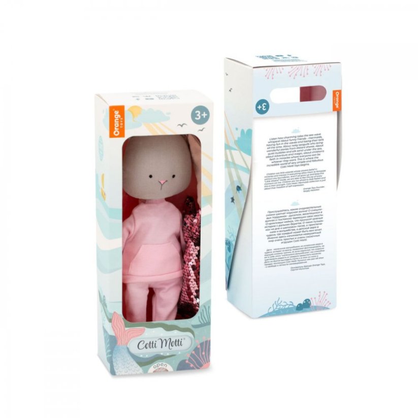 Látkový zajíček s extra ploutví 30 cm Orange Toys - Lucy The Bunny - Pink Tracksuit / Mermaid tail