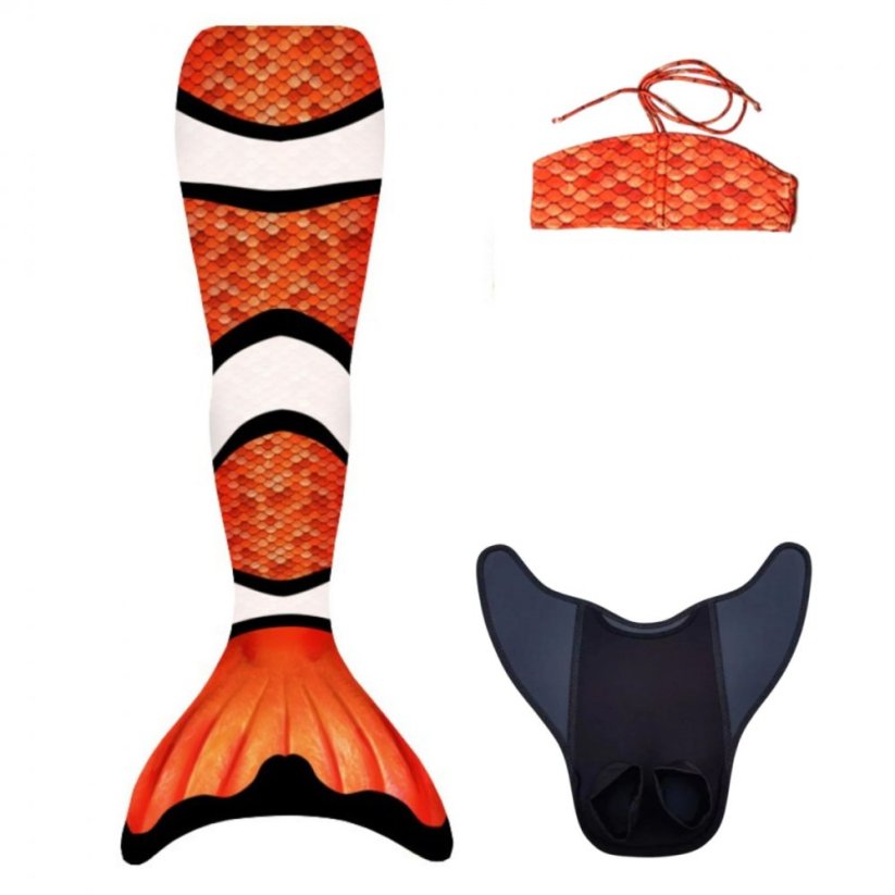 Kostým mořské panny Kuaki Mermaids - ocas, monofin ploutev a vrchní díl plavek - set 3 ks - Magic - XS 6-8 let