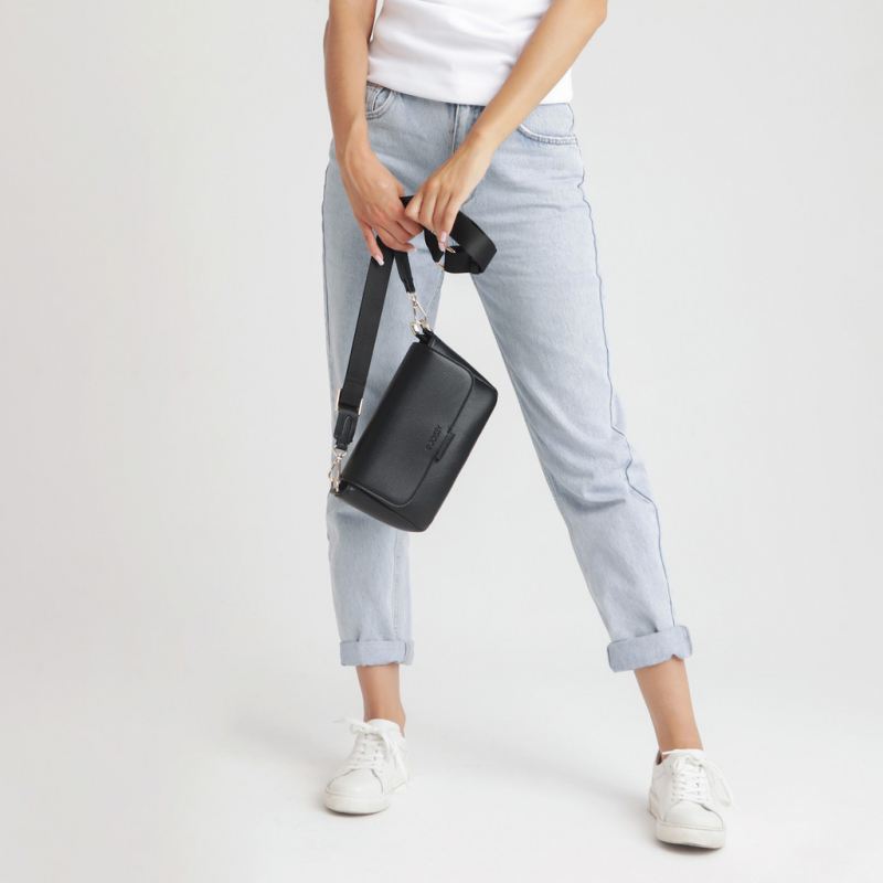 Mini crossbody kabelka pro maminku Joissy KENZA - Black/Black