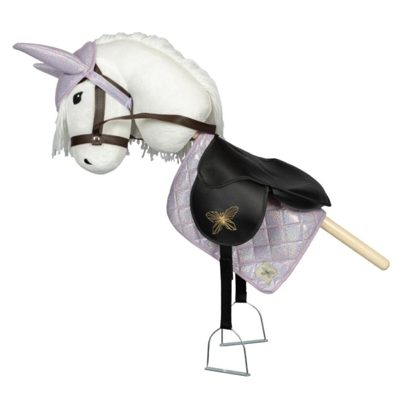 Čabraka s dekou na sedlo pro hobby horse koníka By Astrup - Purple Glitter