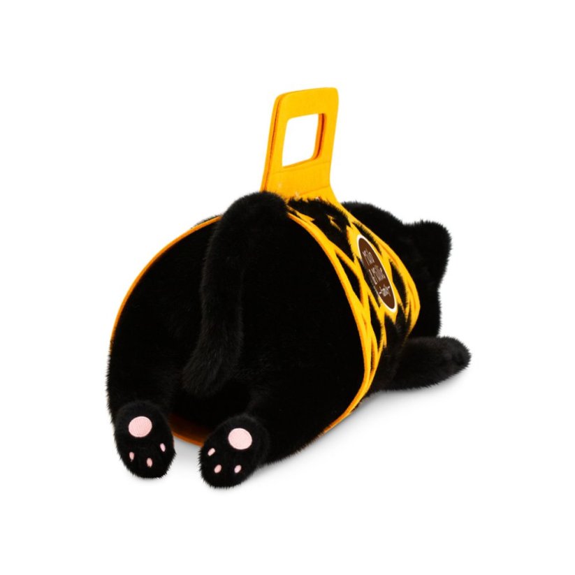 Plyšová ležící kočička v plstěném vaku Orange Toys 56 cm - Milo the Black Cat