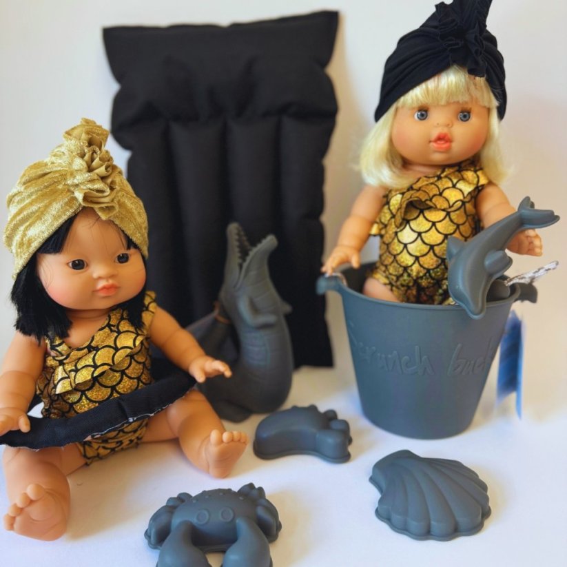 Plavky pro panenku 34 cm By Loli - Gold mermaid