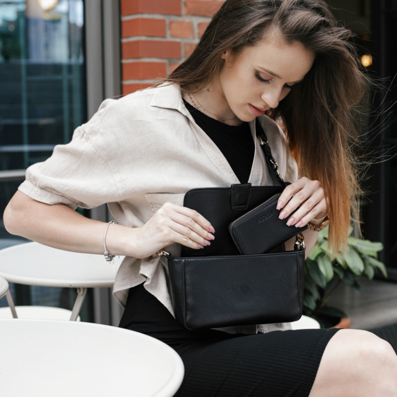 Mini crossbody kabelka pro maminku Joissy KENZA - Black/Black