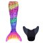 Kostým mořské panny Kuaki Mermaids - Mořský ocas a monofin ploutev - Rainbow - S 8-10 let