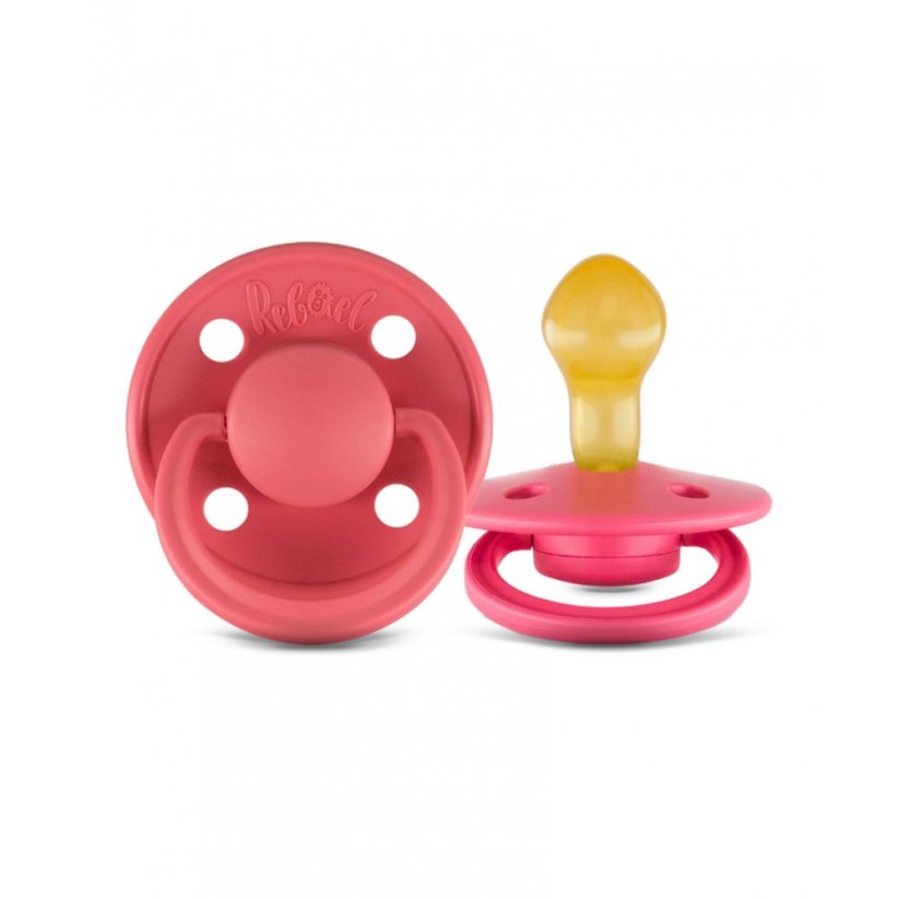 Dudlíky Rebael z přírodního kaučuku 2 ks - Sweet Pink/Salmon - 0-6 měsíců (velikost 1)