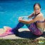 Kostým mořské panny Kuaki Mermaids - ocas, monofin ploutev a vrchní díl plavek - set 3 ks - Princess - S 8-10 let
