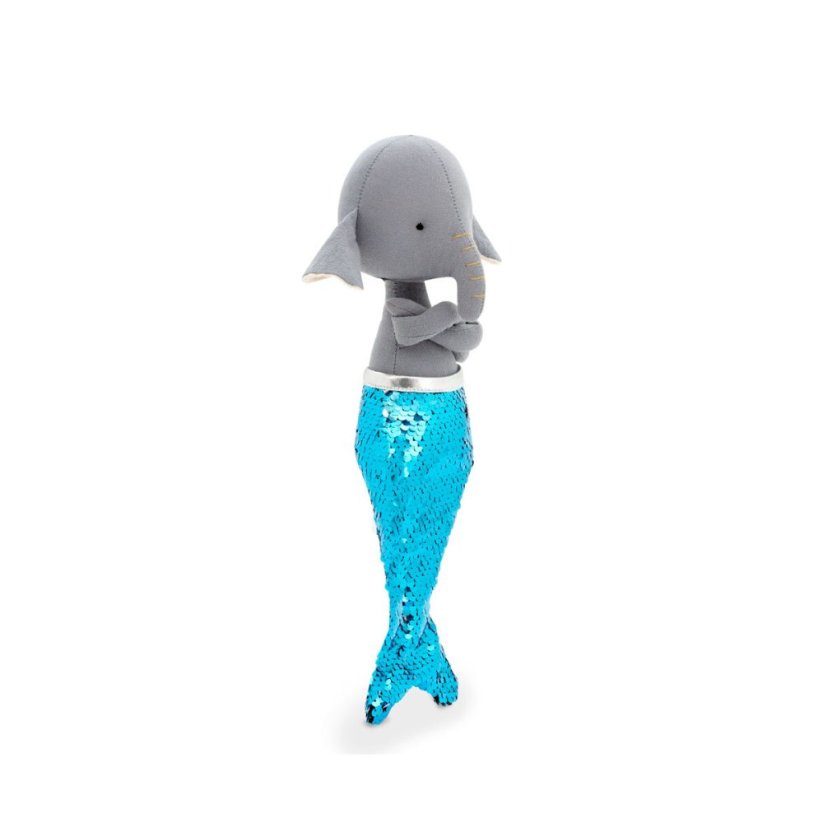 Látková slonička s ploutví 30 cm Cotti Motti Orange Toys - Alice Mermaid tail
