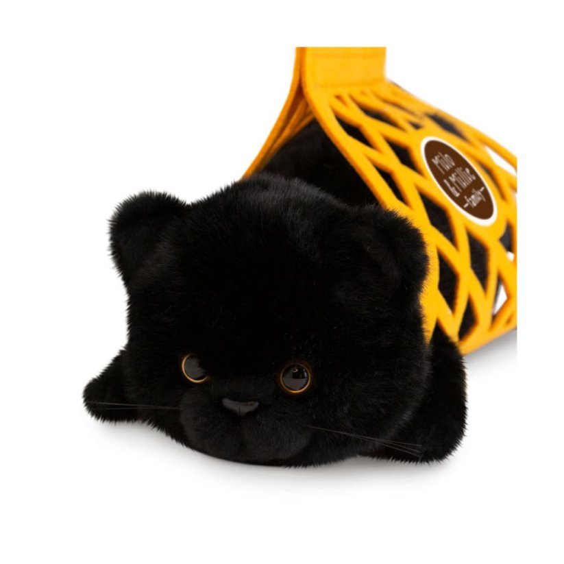 Plyšová ležící kočička v plstěném vaku Orange Toys 35 cm - Milo the Black Cat