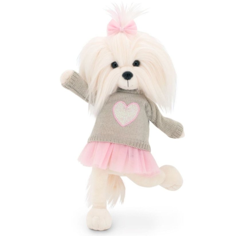 Plyšový pejsek maltézská fenka Lucky Doggy - Mimi Pink Hearth