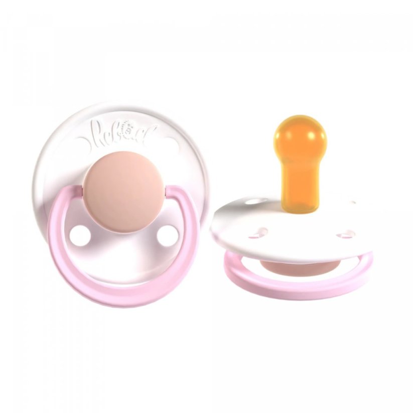 Dudlíky Rebael z přírodního kaučuku 2 ks - Rising Soft Fox/Snowy Soft Flamingo - 0-6 měsíců (velikost 1)