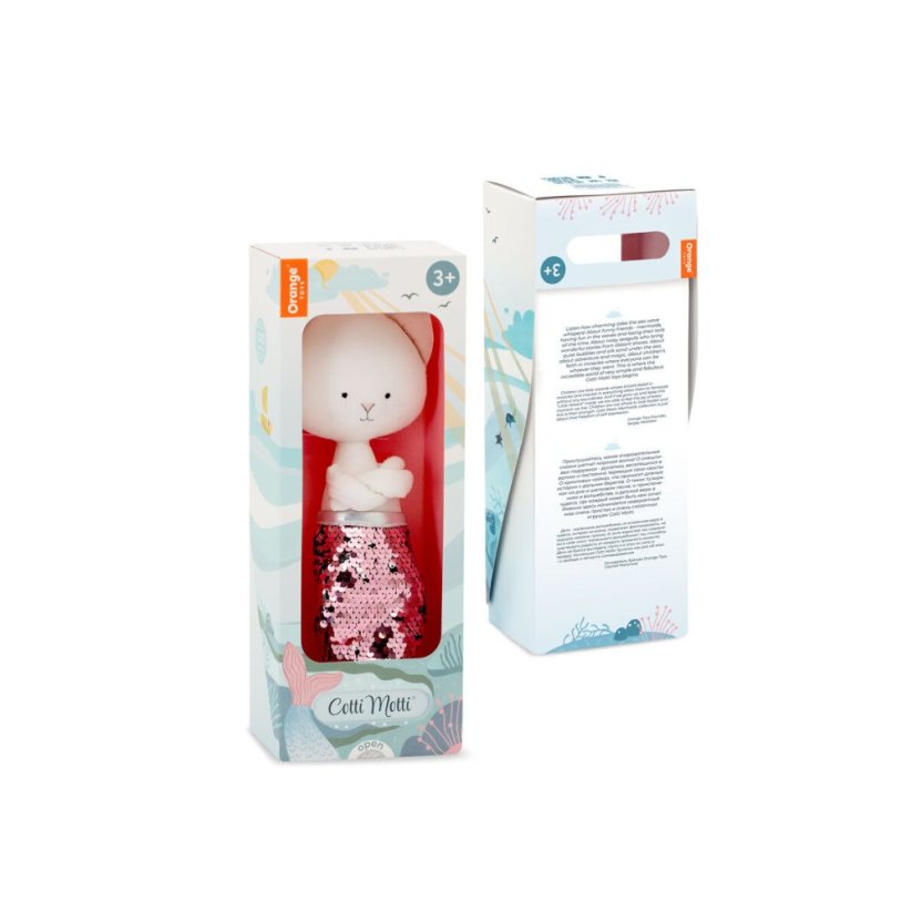 Látková kočička s ploutví 30 cm Cotti Motti Orange Toys - Christy Mermaid tail