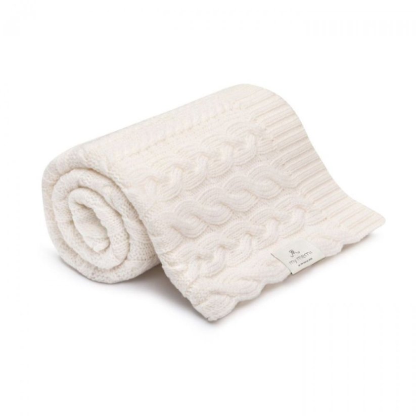 Deka ze 100% merino vlny My Memi - Wool Collection - Cream