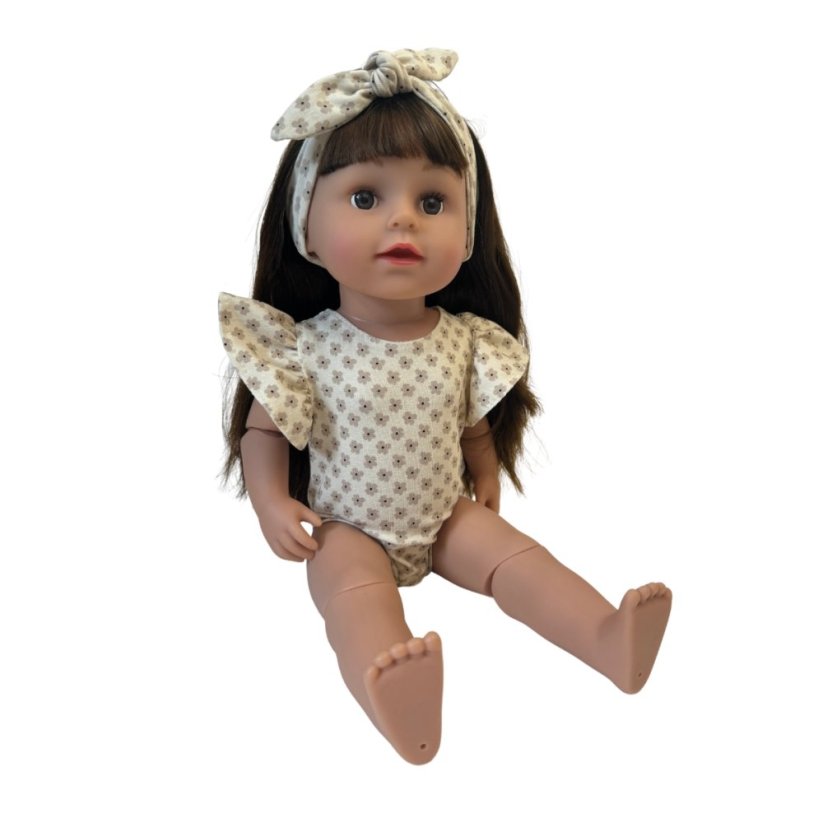 Body a čelenka pro panenku Baby Born 43cm - Fairy - Beige flowers
