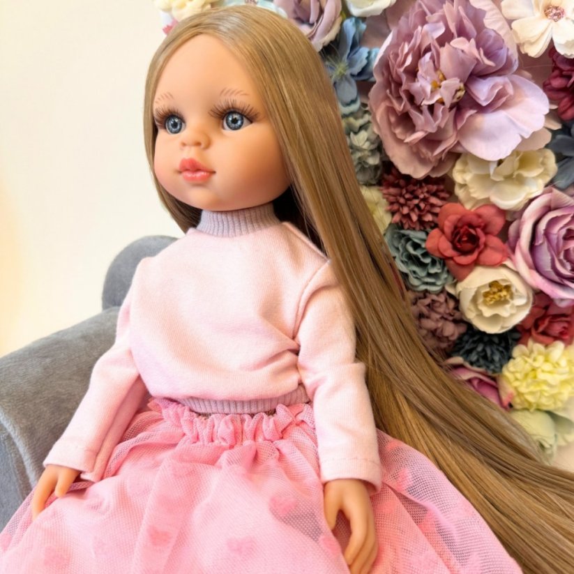 Set oblečení pro panenku Paola Reina a Minikane 32 cm By Loli - Sporty - Pink hearths