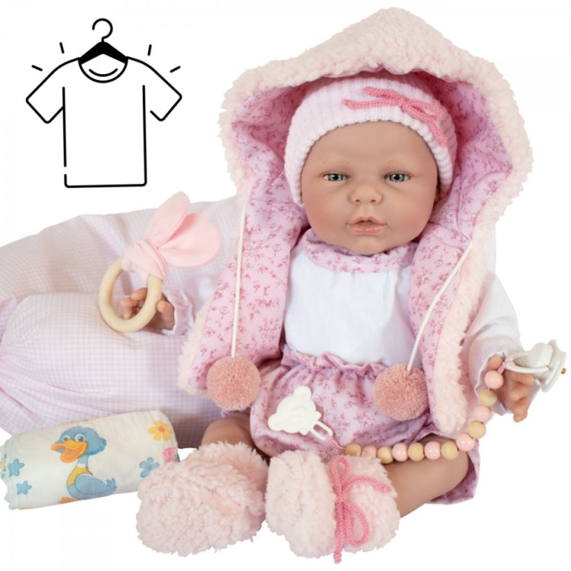 Oblečení pro panenku o velikosti 45cm De Cuna - Warm pink set