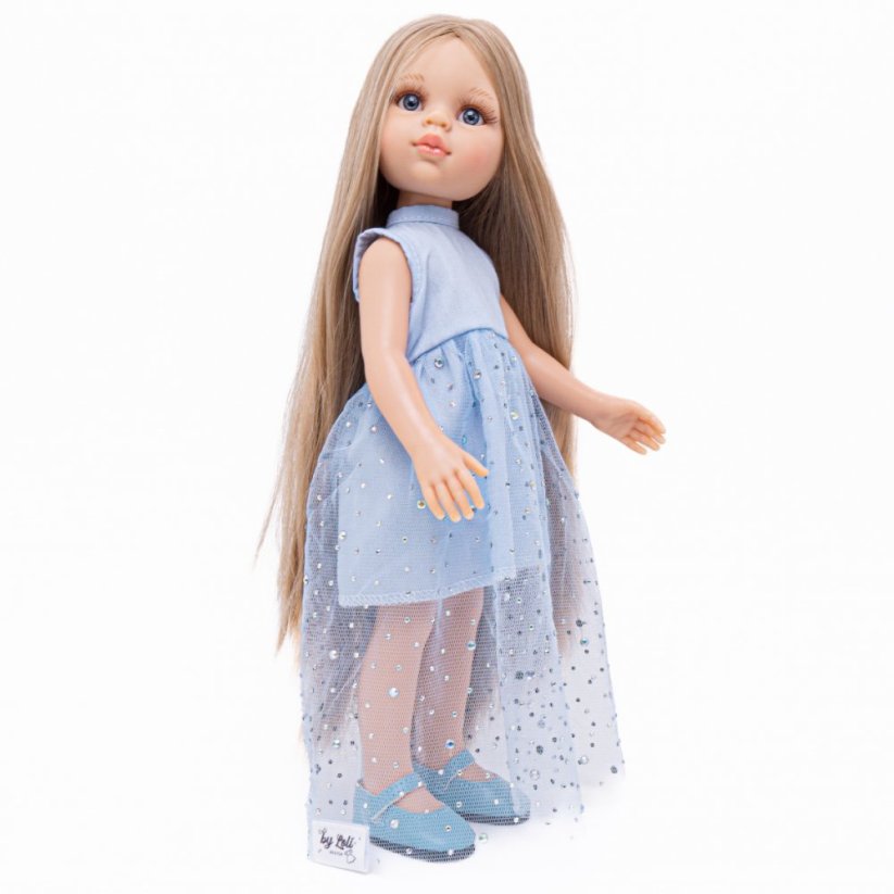 Šaty pro panenku Paola Reina a Minikane 32 cm By Loli - Glittery blue