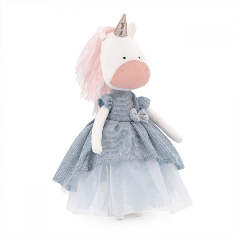 Látkový jednorožec s extra ploutví 30 cm Orange Toys - Daphne The Unicorn - Light Blue Dress / Mermaid tail