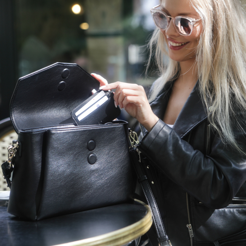 Kabelka a organizér na kočárek 2v1 Joissy MIDI - Black/Black