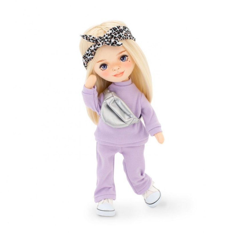 Látková panenka Orange Toys - Sweet Sisters Mia - Purple Tracksuit