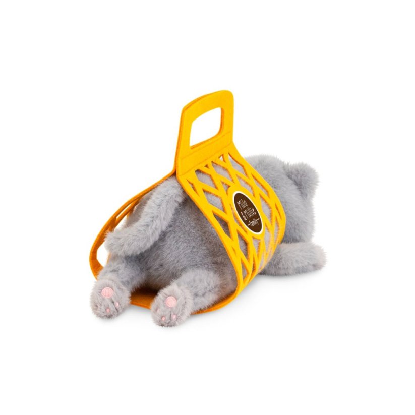 Plyšová ležící kočička v plstěném vaku Orange Toys 35 cm - Milo the Grey Cat