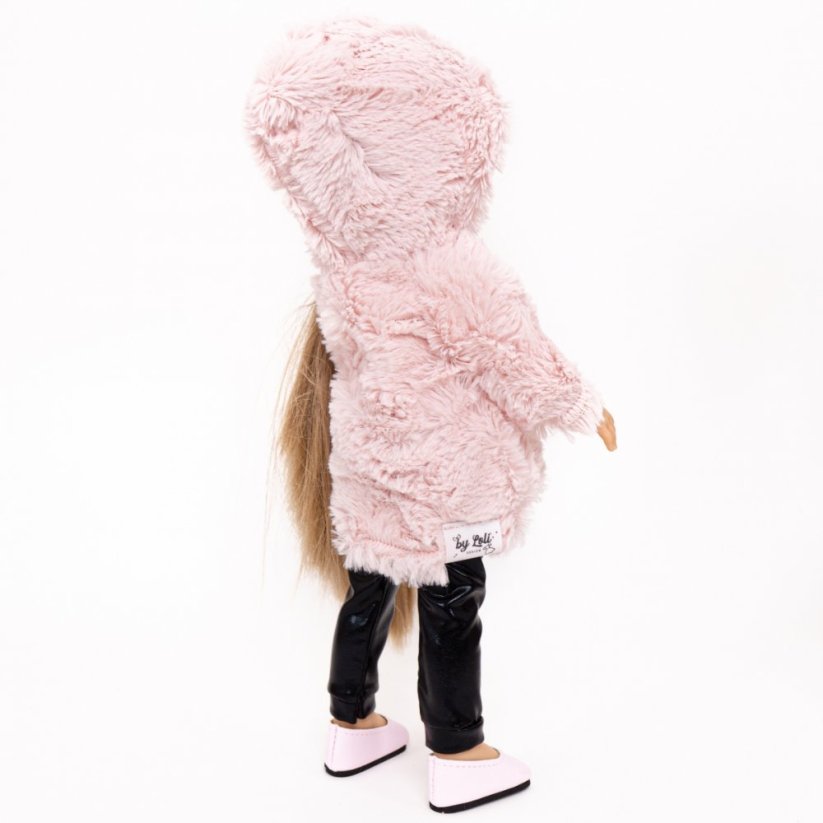 Kabátek s kapucí pro panenku Paola Reina a Minikane 32 cm By Loli - Pink Fluffy