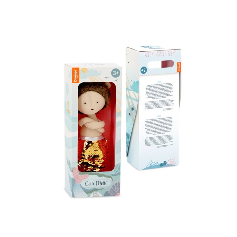 Látkový ježek s ploutví 30 cm Cotti Motti Orange Toys - Henry Mermaid tail