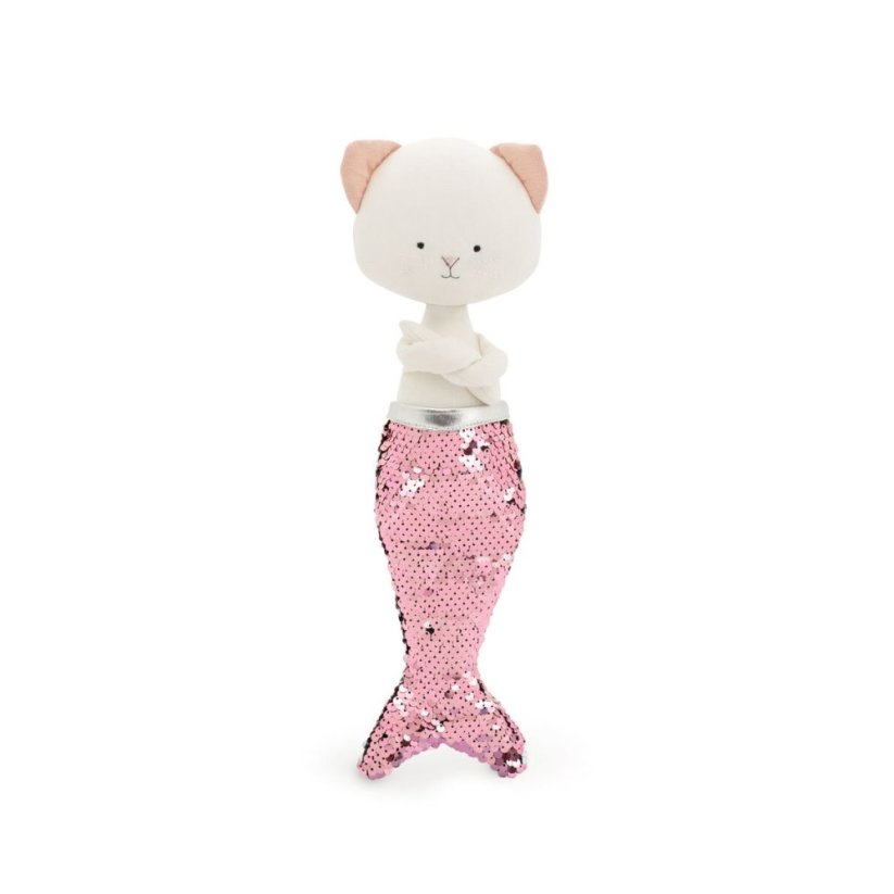 Látková kočička s ploutví 30 cm Cotti Motti Orange Toys - Christy Mermaid tail