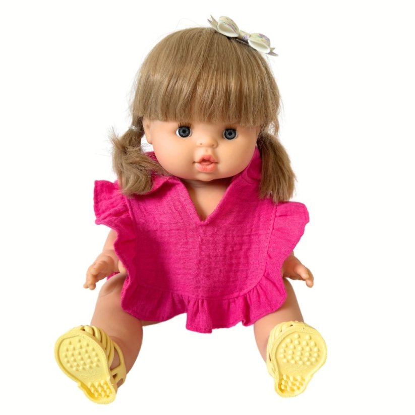 Pončo pro panenku 34 cm By Loli - Frill - Fuchsia