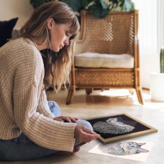 Třpytivá sada Sequin art kočka Kitfix - Blue premium 8+