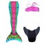 Kostým mořské panny Kuaki Mermaids - ocas, monofin ploutev a vrchní díl plavek - set 3 ks - Bali - XS 6-8 let